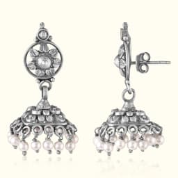 Sitara Oxidised Silver Jhumka