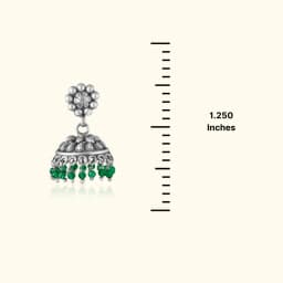 Floral Oxidised Silver Jhumka