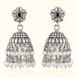 Heavy Oxidised Silver Jhumka