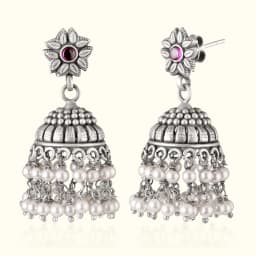 Heavy Oxidised Silver Jhumka