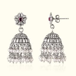 Heavy Oxidised Silver Jhumka