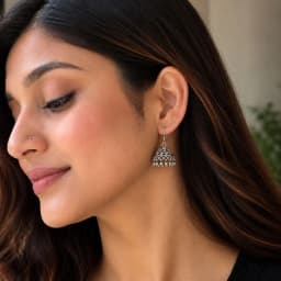 Ghungroo Oxidised Silver Jhumka