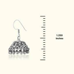 Ghungroo Oxidised Silver Jhumka
