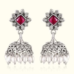 Antique Oxidised Silver Jhumka