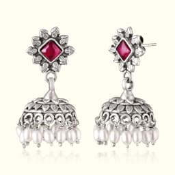 Antique Oxidised Silver Jhumka