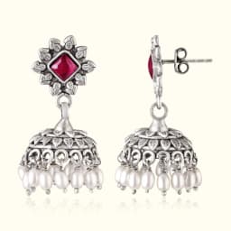 Antique Oxidised Silver Jhumka