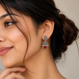 Gulzar Oxidised Silver Jhumka