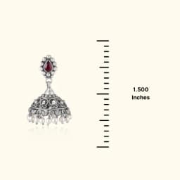 Roselle Oxidised Silver Jhumka