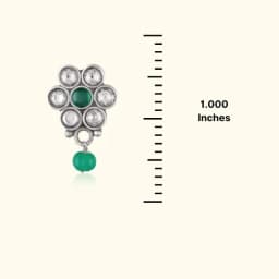Green Stone Oxidised Silver Earrings