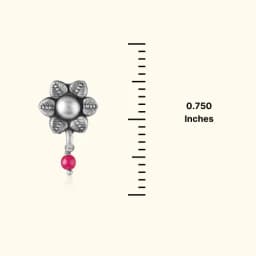 RoundPetal Oxidised Silver Drops