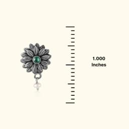 Mehfil Greenstone Oxidised Silver Earrings