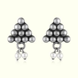 Traditional Silver Oxidised Silver Earrings