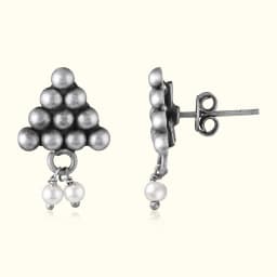 Traditional Silver Oxidised Silver Earrings