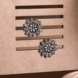 Oxidized Silver Flower Earring