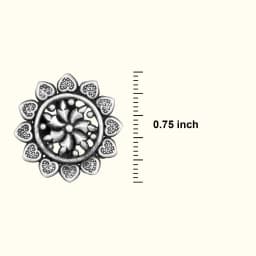 Oxidized Silver Flower Earring