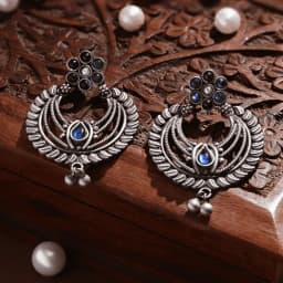 Artistic Oxidised Silver Earrings
