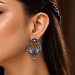 Artistic Oxidised Silver Earrings