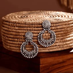 Oxidized Silver Wave Earrings