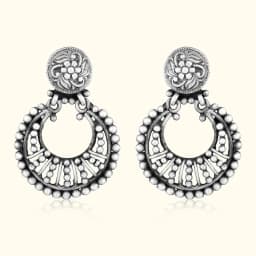 Oxidized Silver Wave Earrings