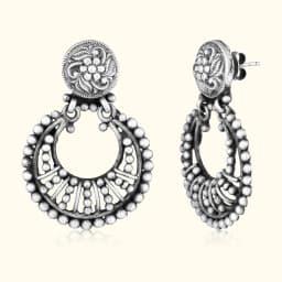 Oxidized Silver Wave Earrings