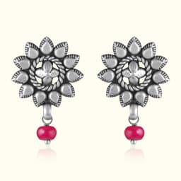 PetalBurst Oxidised Silver Drops