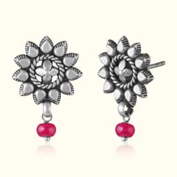PetalBurst Oxidised Silver Drops