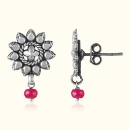 PetalBurst Oxidised Silver Drops