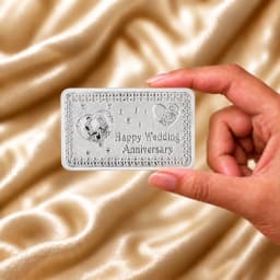 Happy Wedding Anniversary Engraved 999 Silver Biscuit