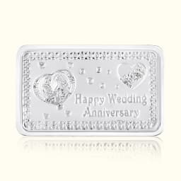 Happy Wedding Anniversary Engraved 999 Silver Biscuit