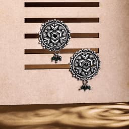 Mystical Oxidised Silver Earrings