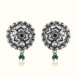 Mystical Oxidised Silver Earrings