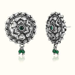 Mystical Oxidised Silver Earrings