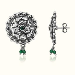 Mystical Oxidised Silver Earrings