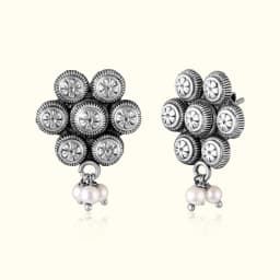 Ghare’s OxiBloom Pearls Silver Earrings