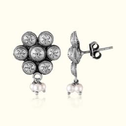 Ghare’s OxiBloom Pearls Silver Earrings