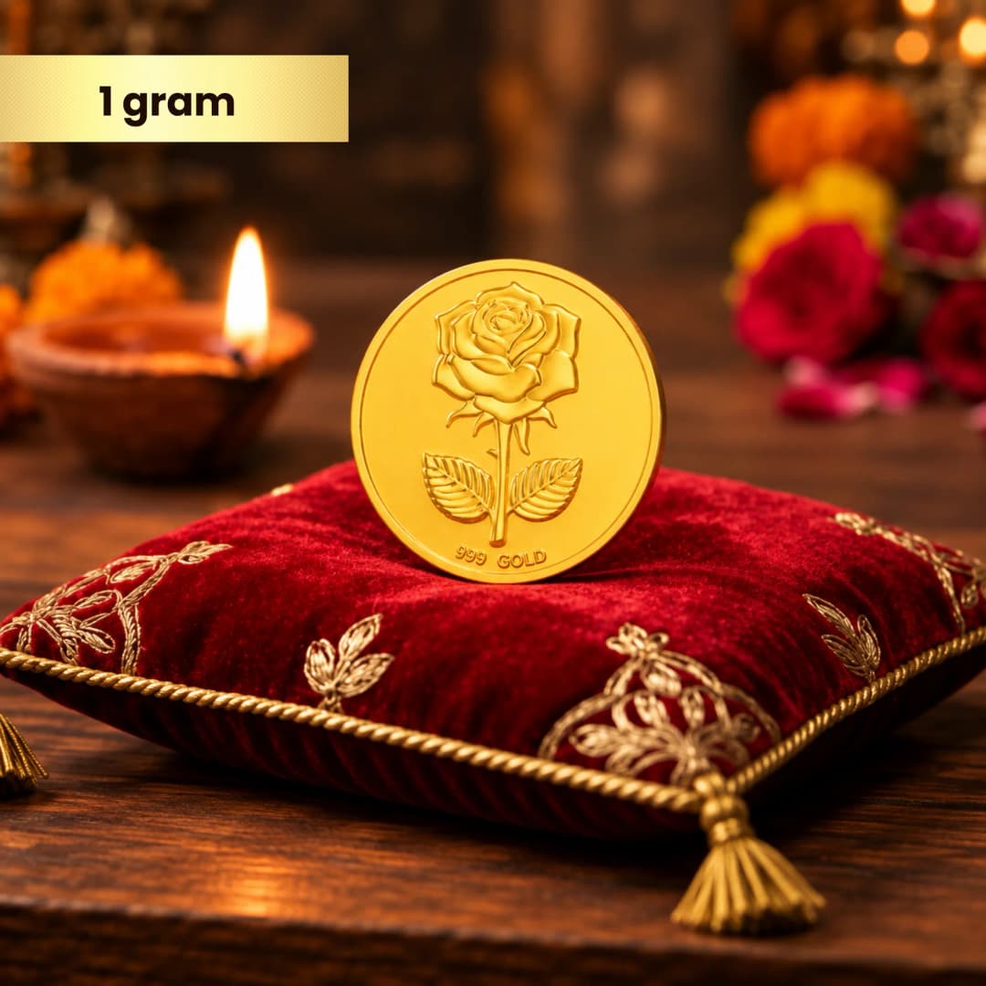 1 Gram 24KT (999) Rose Pure Gold Coin