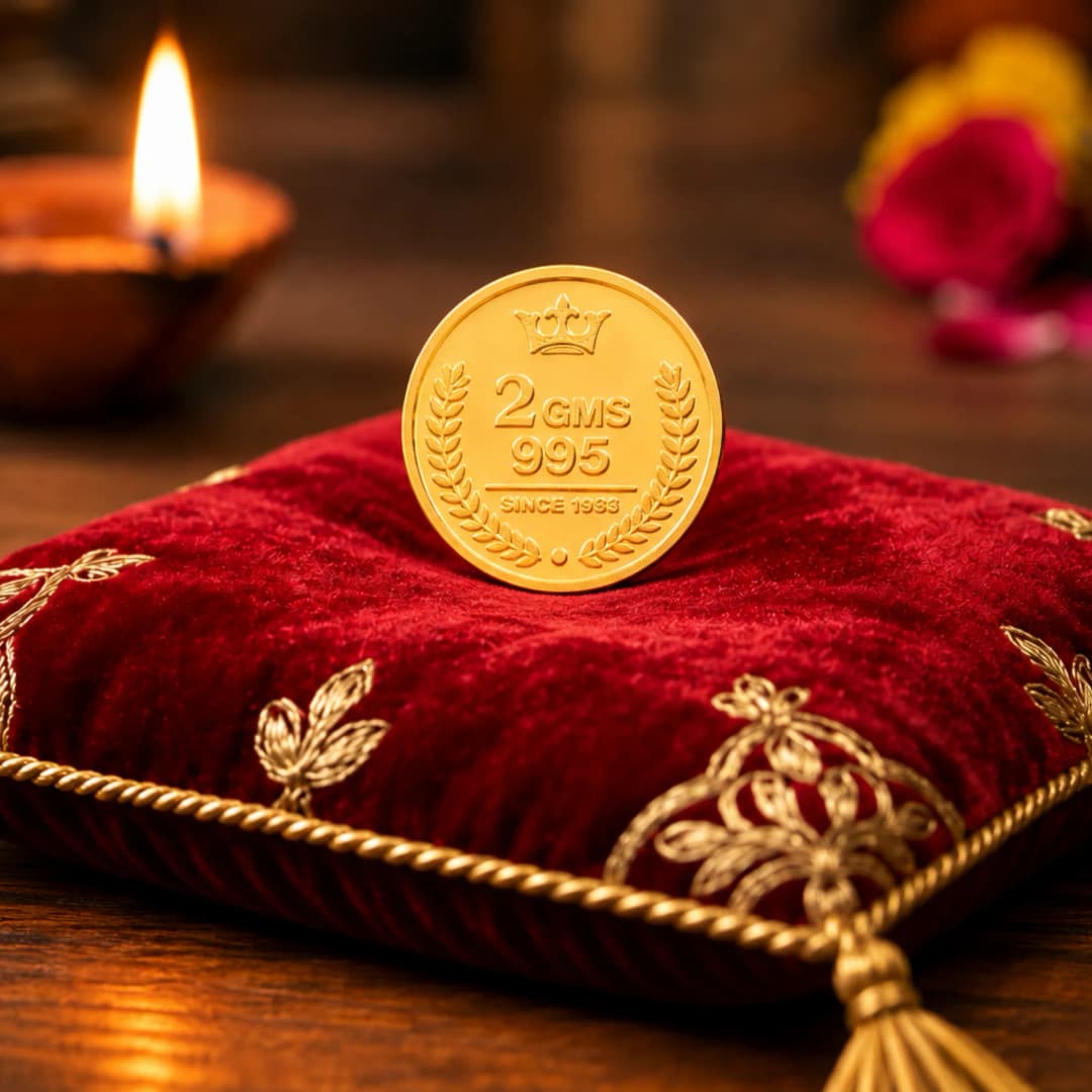 2 Gram 24KT (995) Pure Gold Coin