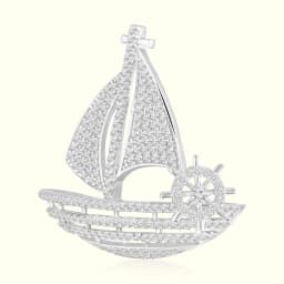 Silver Sailboat Brooch