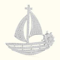 Silver Sailboat Brooch
