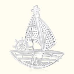 Silver Sailboat Brooch