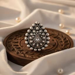 Vintage Heart Oxidised Silver Adjustable Ring