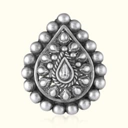 Vintage Heart Oxidised Silver Adjustable Ring