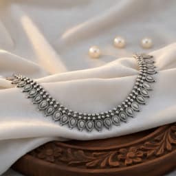 Royal Oxidised Silver Necklace