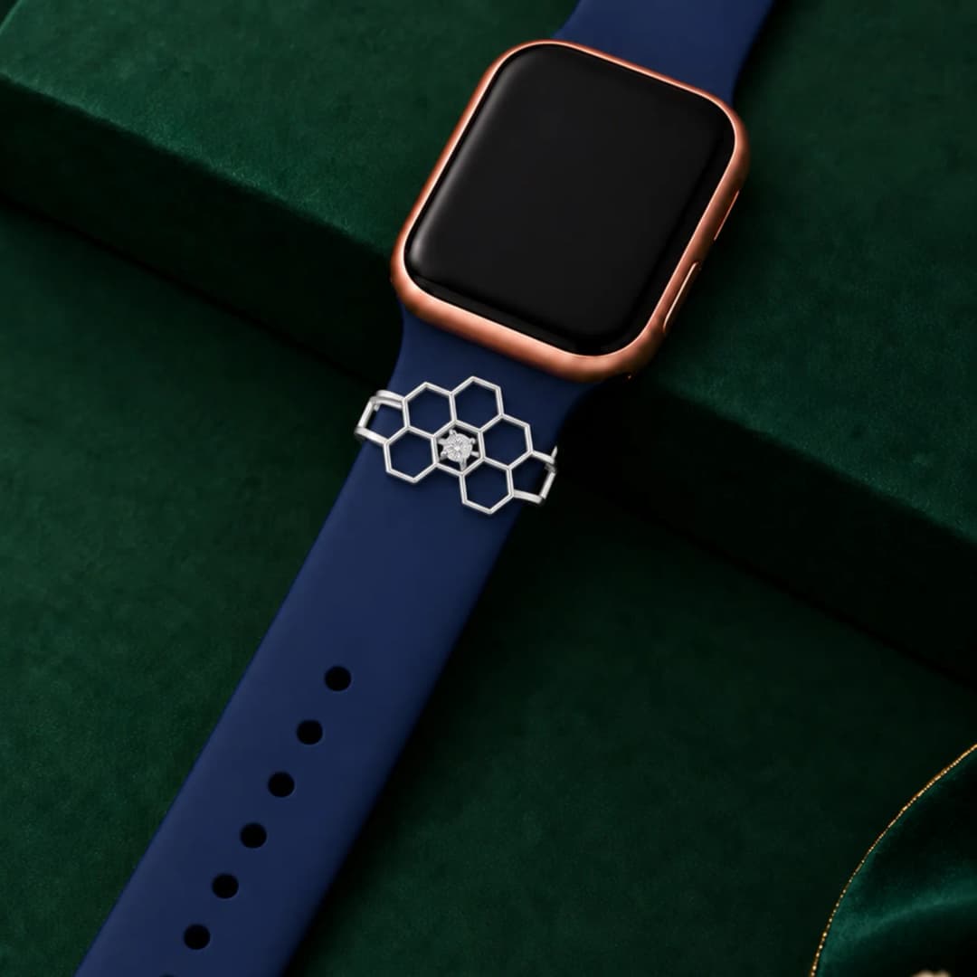 Silver Honeycomb Watch Band