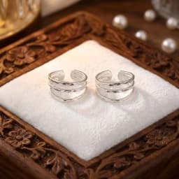 Classic Three Line Silver Toe Ring