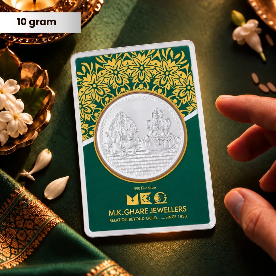 10 Gram 999 Ganpati & Lakshmi Pure Silver Gift Coin