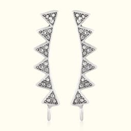 Silver Oxidised Ear Climbers
