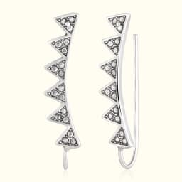Silver Oxidised Ear Climbers