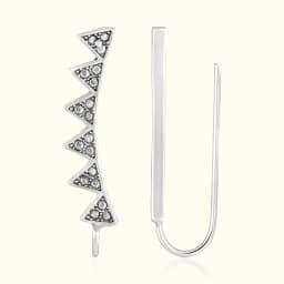 Silver Oxidised Ear Climbers