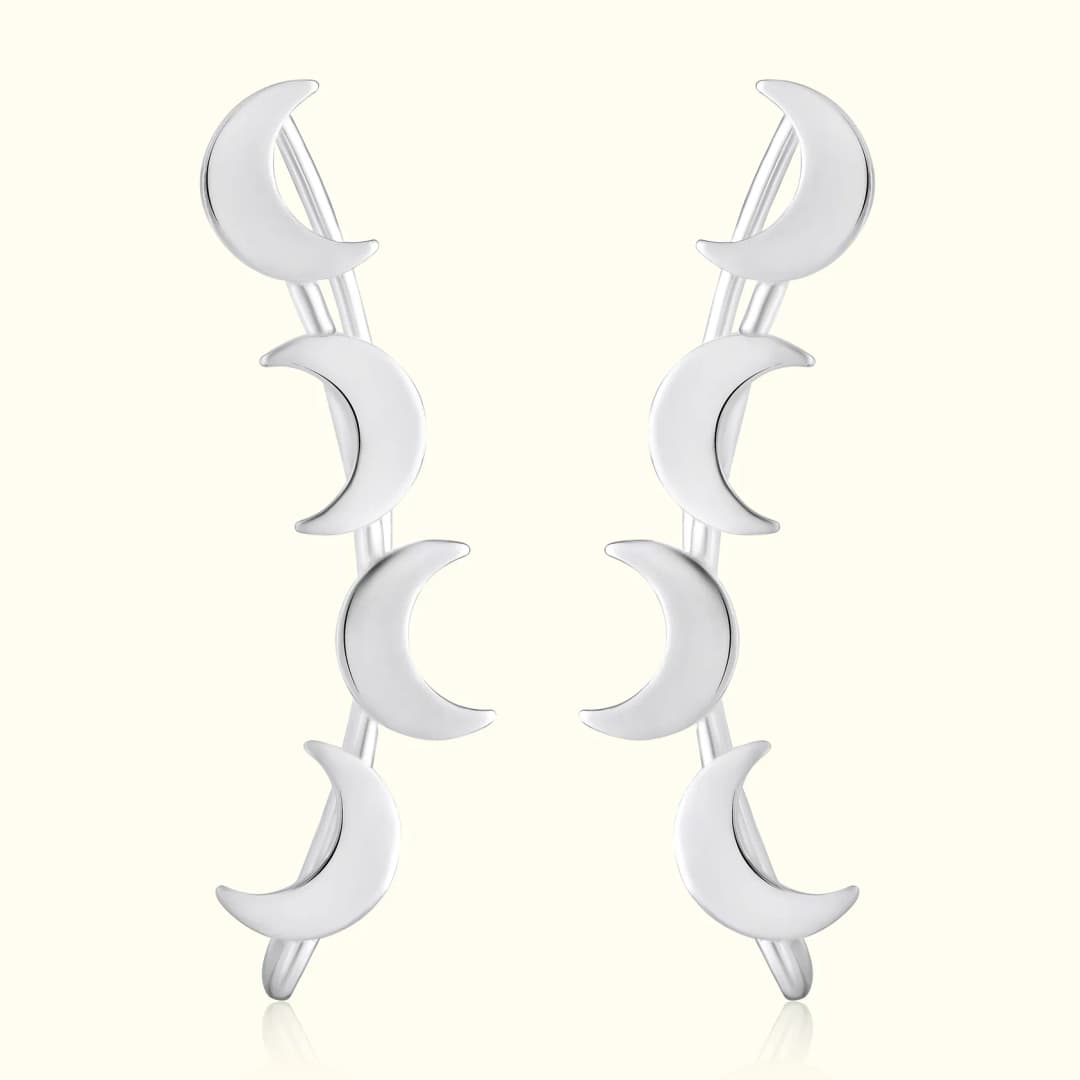 Crescent Moon Silver Ear Climber